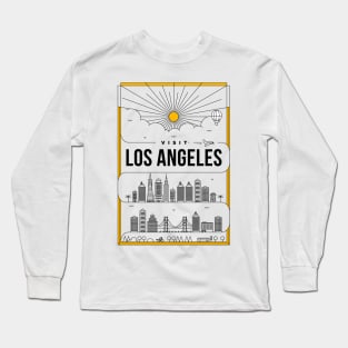 Los Angeles Minimal Lineal Poster Long Sleeve T-Shirt